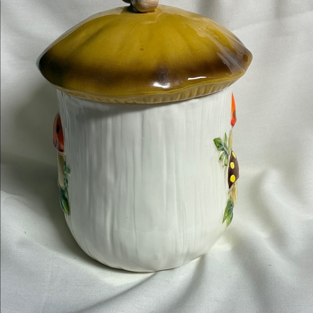 Vintage Sears Merry Mushroom Small Canister Jar With Lid 1970s Replacement - Picture 4 of 10